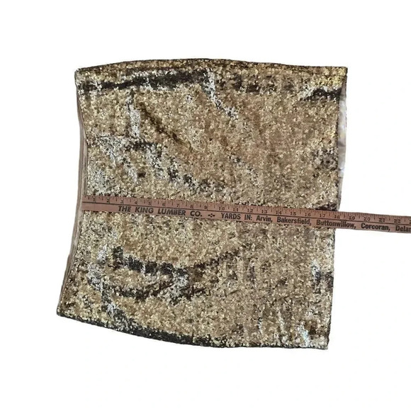 Cache Women's Gold Sequin Mini Skirt Size 12 - Picture 8 of 8